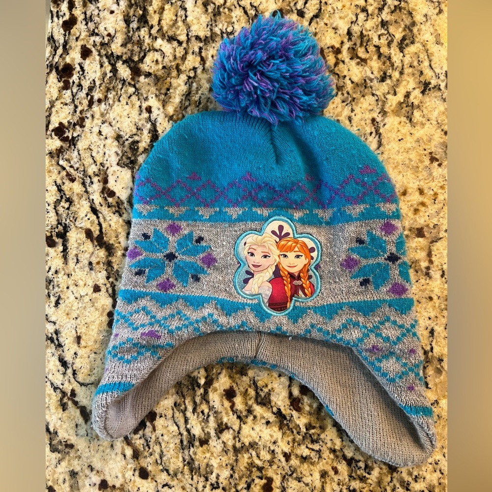 Disney | Frozen Elsa & Anna Knit Winter Hat | Blue | Toddler Size